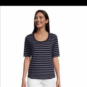 Lands End elbow sleeve scoop neck tee. XLT